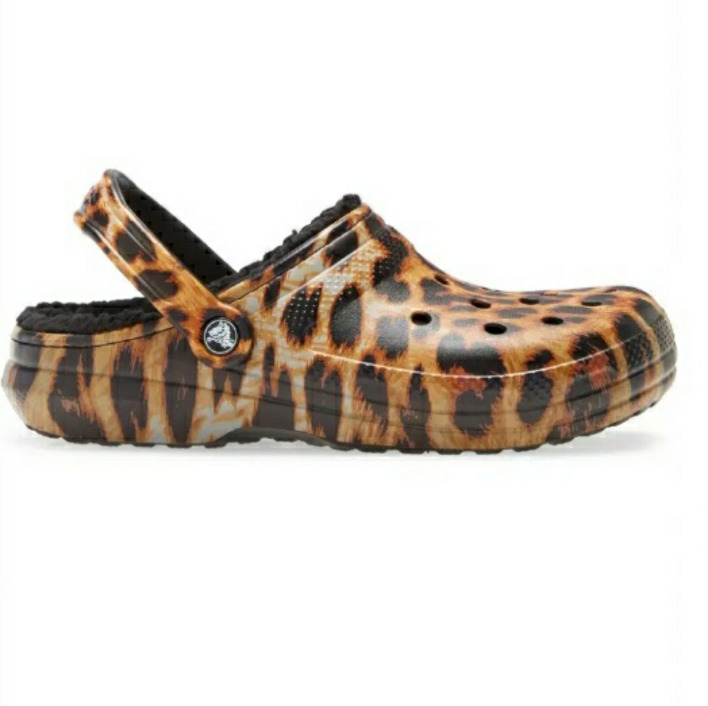 CROCS Classic  Lined Animal Print Slippers